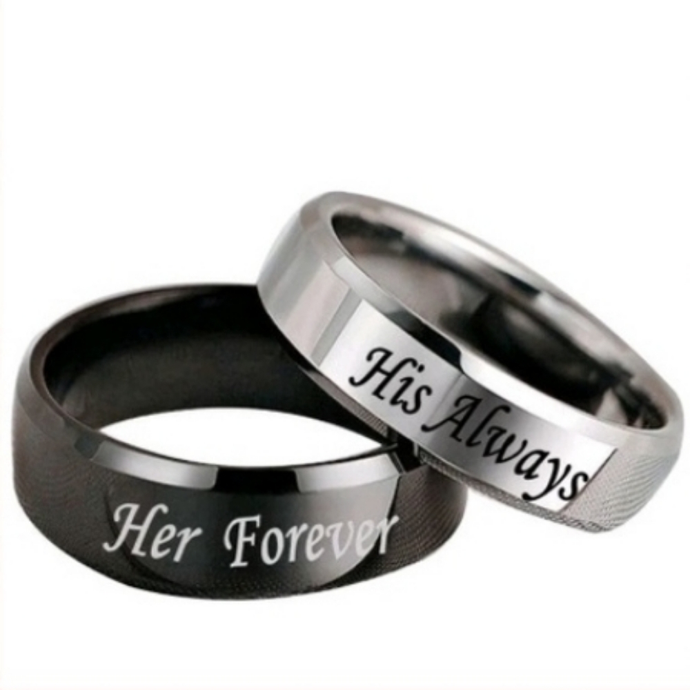 His Always/Couple Ring Titanium Steel